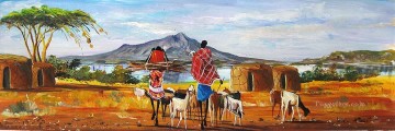 African Painting - Almost Home from Africa